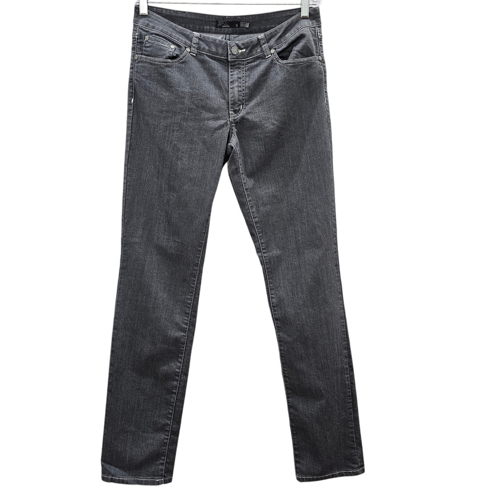 Prana Jeans Women's Size 12 Gray Straight Leg Slim Fit